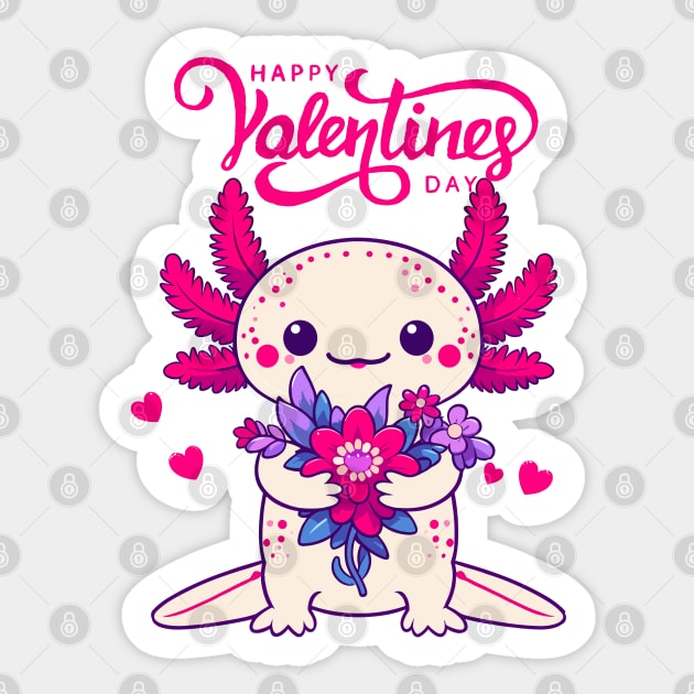 Axolotl Valentine Sticker by JessArty